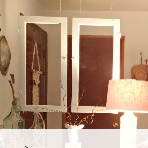 Vintage Hanging Window Divider and a Living Room Refresh