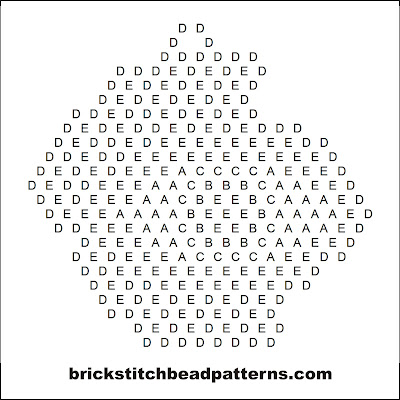 Click for a larger image of the Creepy Monster Eye Halloween bead pattern word chart.