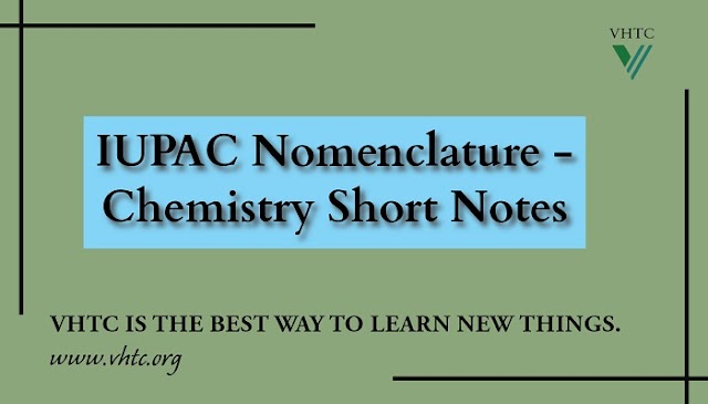 IUPAC Nomenclature - Chemistry Short Notes 📚