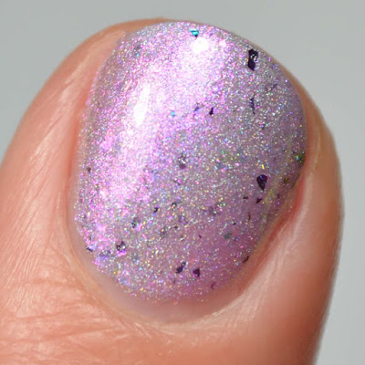 lilac color shifting shimmer nail polish swatch