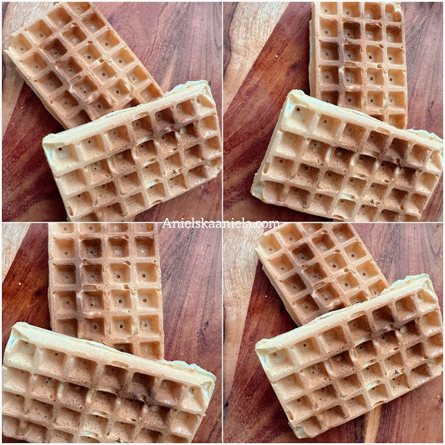 Golden crispy waffle fresh out of the waffle iron