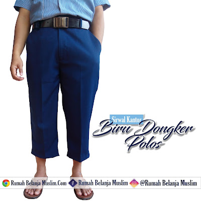 Sirwal Kantor Biru Dongker Polos