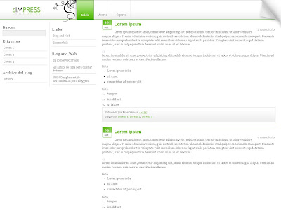 Simpress Blogger Template