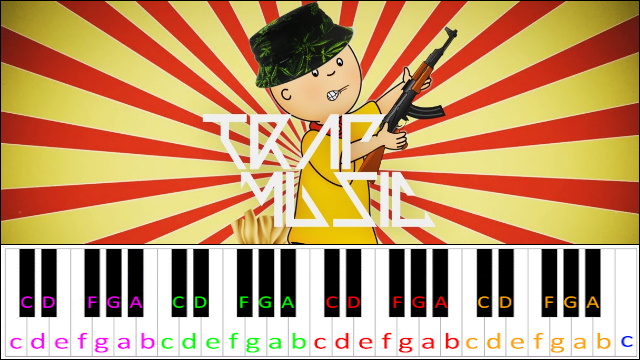 Caillou Theme Meme Piano / Keyboard Easy Letter Notes for Beginners