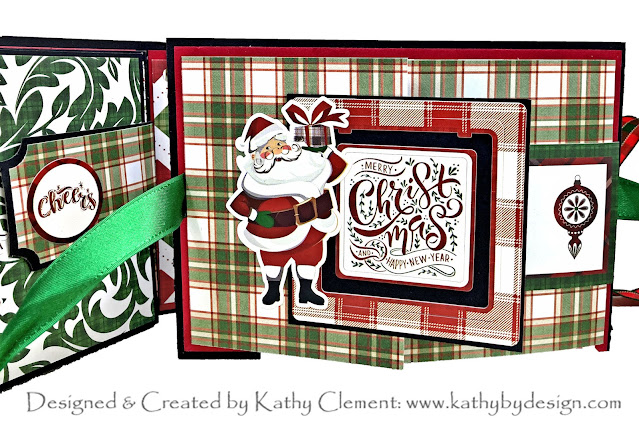 Gatefold Page with Ribbon Closure Holiday Recipe Card Folio by Kathy Clement