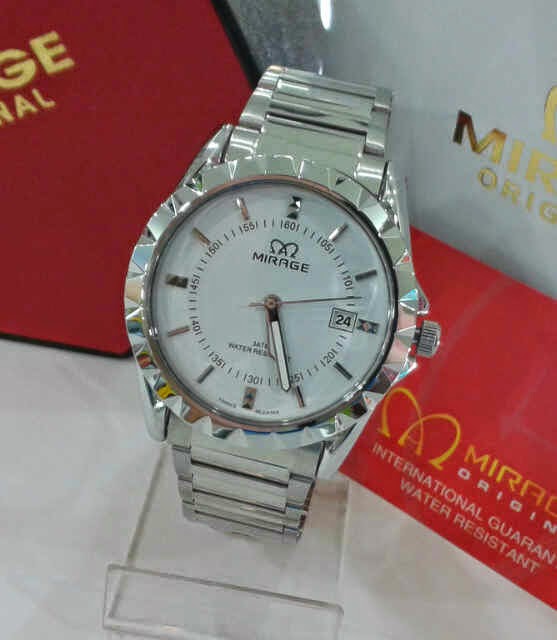 Jam Tangan Mirage original silver dalam putih