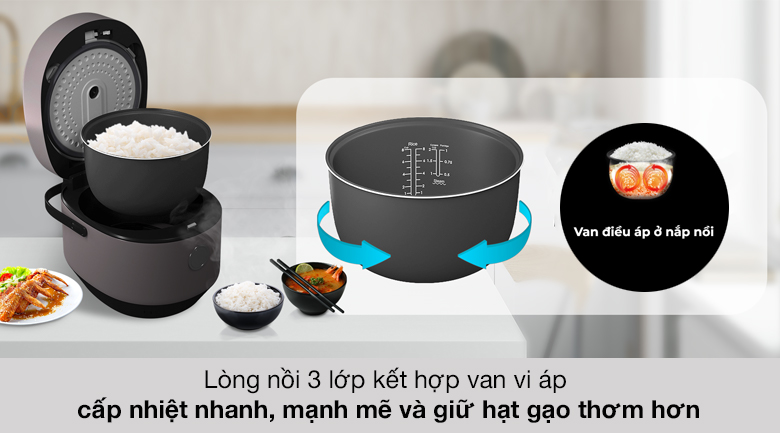 Nồi cơm điện tử 1.8 lít Casper CD-18RC01 Nồi cơm điện tử 1.8 lít Casper CD-18RC01