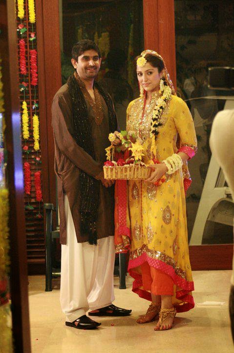 Pakistani Celebrities In Yellow Mayun Dresses - B & G Fashion