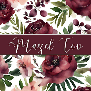 Free Mazel Tov Greeting Card Printable - Floral Calligraphy - Square