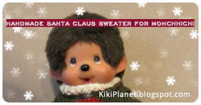 kiki monchhichi noel christmas pull tricot knitting handmade fait main doll poupée