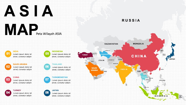 ASIA Map diagram slide ppt