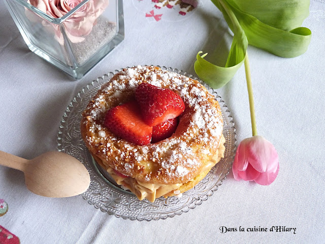 Paris-Brest et ses notes de fraises - Dans la cuisine d'Hilary