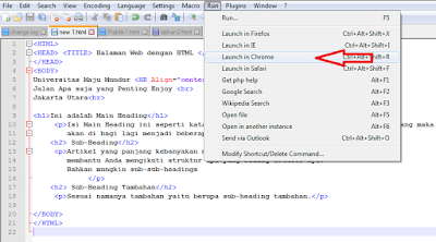 Cara menjalankan program html