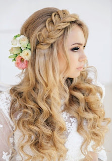 wedding hairstyles for long hair half up half down with bangs