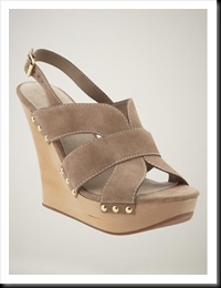 Gap Suede Wide-Strap Wedge in Taupe