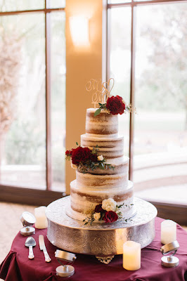 semi naked wedding cake