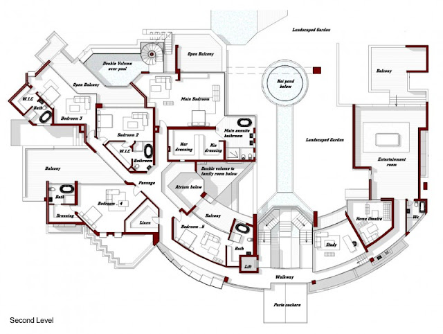 Floor plan of the second level