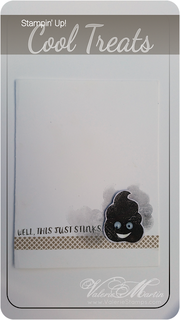 Valerie Stamps Stampin Up Cool Treats ice cream poo emoji and washi tape this just stinks