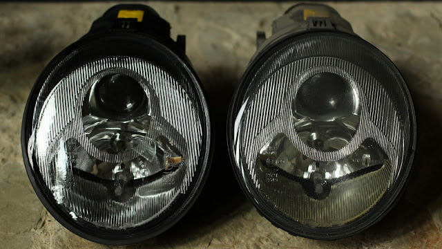 New versus old Porsche 993 Headlight Lens