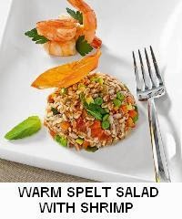 WARM SPELT SALAD WITH SHRIMP