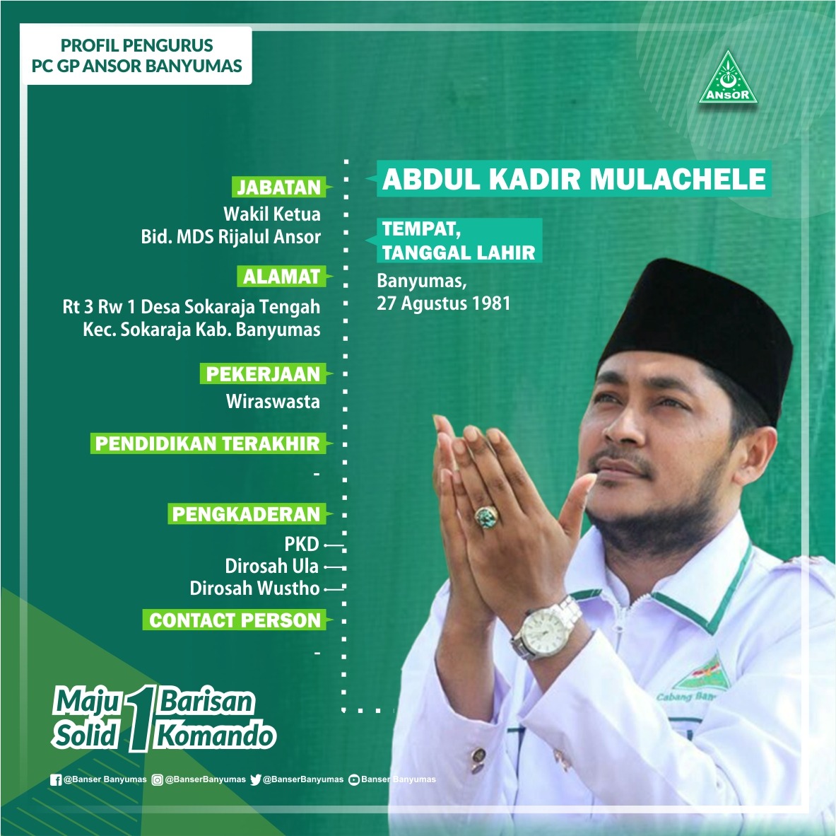 Profil Habib Ading Ketua Rijalul Ansor Banyumas