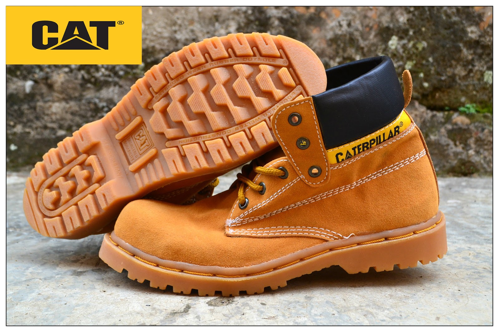  Jual Sepatu Caterpillar  Brown Leather Rubber Sol Sol Rp 