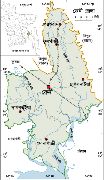 Feni District Map, Bangladesh