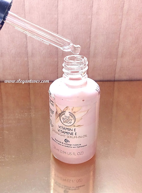 packaging of The Body Shop’s Vitamin E Overnight Serum-in-Oil