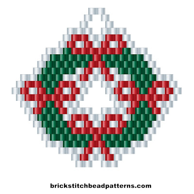 Christmas brick stitch bead weaving pattern color chart