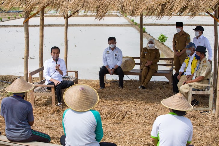 Mentan Syahrul YL Mendampingi Presiden Jokowi Berdialog Dengan Petani di Jawa Timur