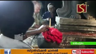 ഹനുമാന്‍ സ്വാമി വിഗ്രഹം ഉറപ്പിച്ചു
