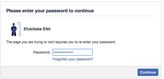 confirm password deactivation