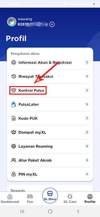 Langkah 8 Mengunci Pulsa XL