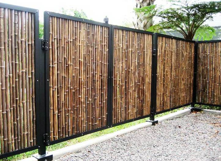 45 model desain pagar  kayu minimalis sederhana kayu jati 