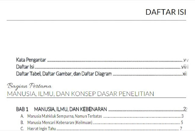 cara membuat daftar isi