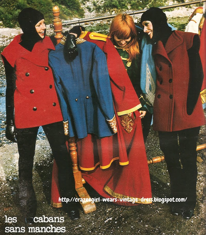 Sleeveless Pea Coats - Pierre Cardin - 1971 70s 1970