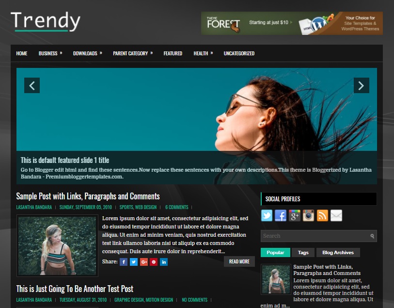 Trendy Blogger Template