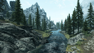 a beautiful stream in skyrim