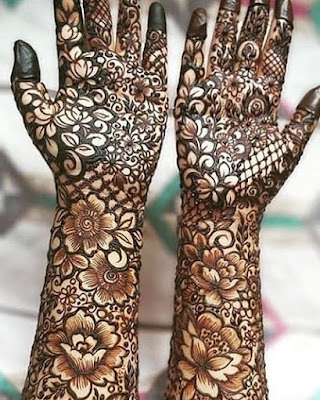 Smooth Mehndi design For Full Hands