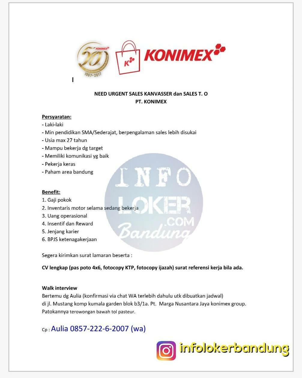 Lowongan Kerja PT. Marga Nusantara Jaya Konimex Group 