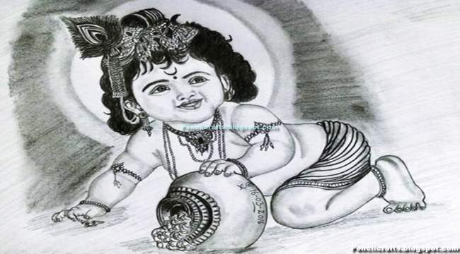 Colour Pencil Drawing Of God, Drawing Of Goddess Durga, Drawing Of God Durga
