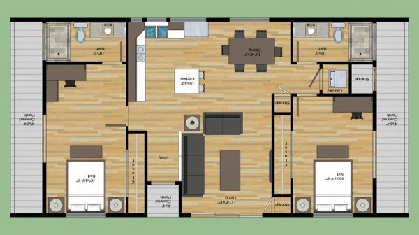 Plano Arquitectónico de Casa Habitación estilo Minimalista