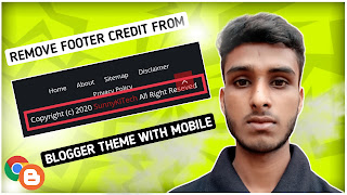 How to remove footer credit blogger theme with mobile