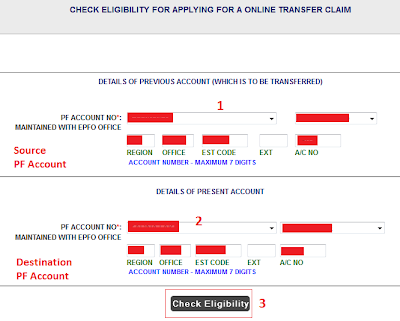 EPFO Eligibility to claim EPF Account Transfer Online