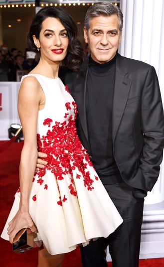 Foto de George Clooney y Amal Ramzi en alfombra roja