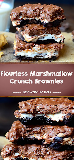 Flourless Marshmallow Crunch Brownies