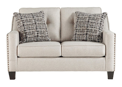  tufted gray loveseat