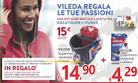 Logo Vileda regala le tue passioni: ricevi come premio sicuro Gift Card Decathlon o iTunes da 15€