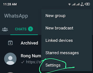 opening whatsappp settings