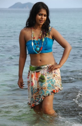 South Bindu Madhavi Hot Navel Show at Beach